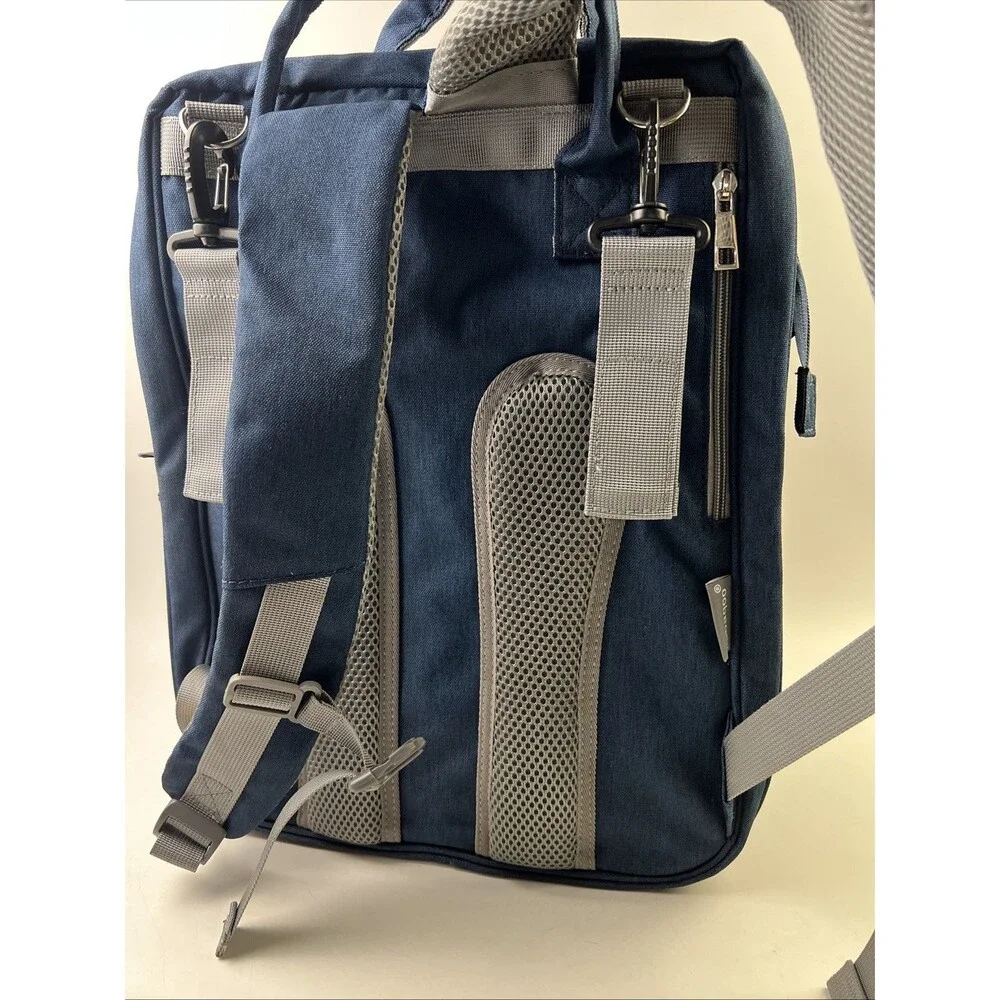 Kabaqoo Diaper Bag Blue Backpack, Multiple Large Unisex Baby Bags